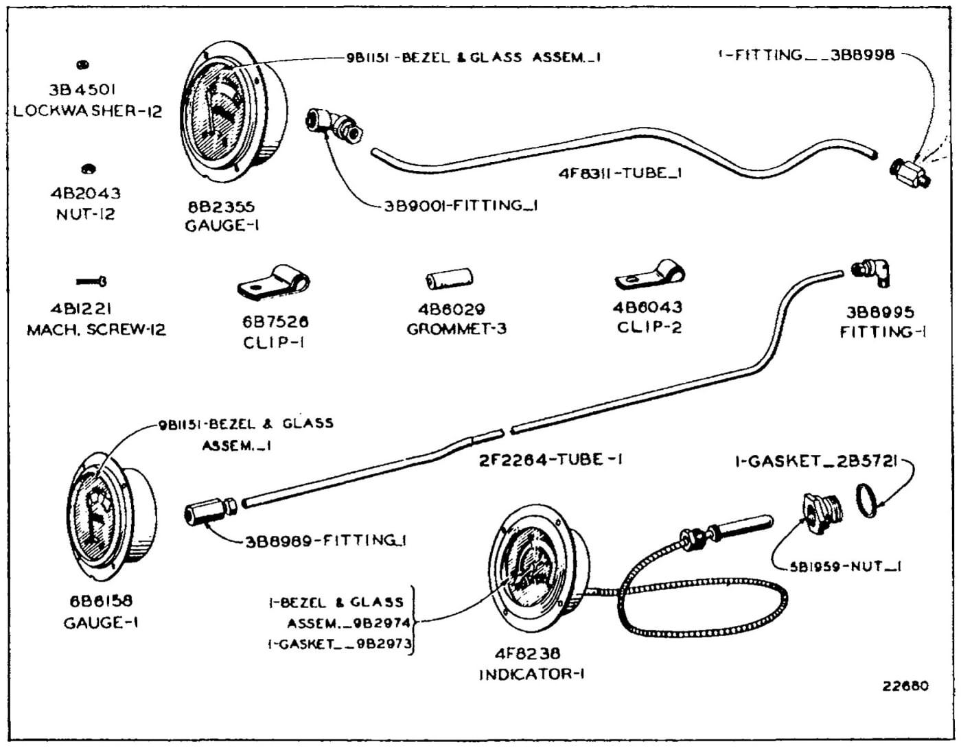 OIL GAUGE, FUEL GAUGE AND HEAT INDICATOR