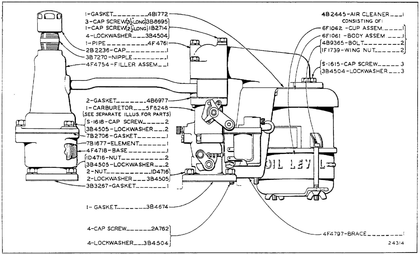 AIR CLEANER, BREATHER AND CARBURETOR