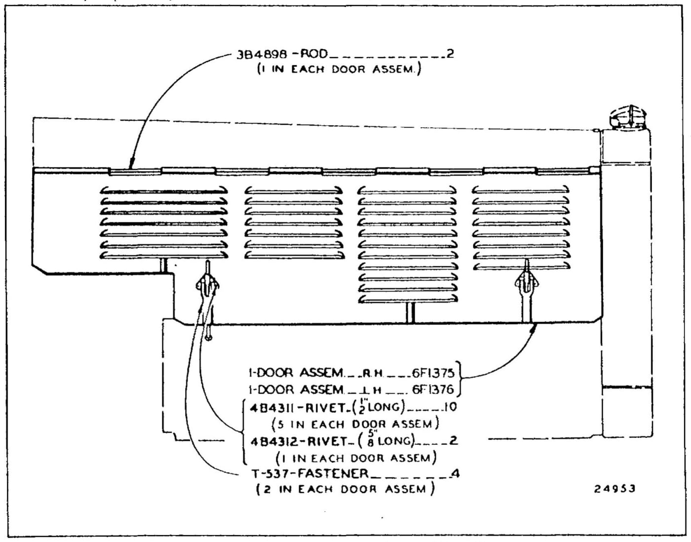 6F1377 HOOD SIDE DOOR GROUP