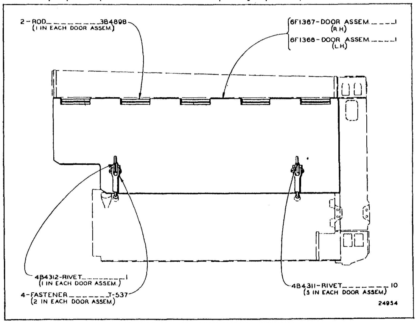 6F1369 HOOD SIDE DOOR GROUP