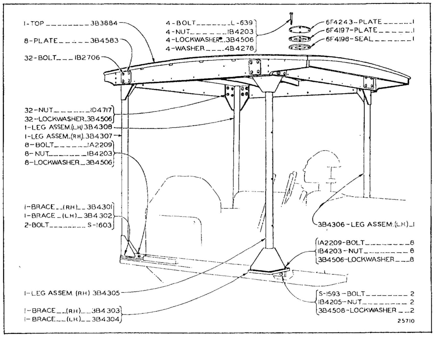 3B2658 CANOPY TOP GROUP - SECOND TYPE