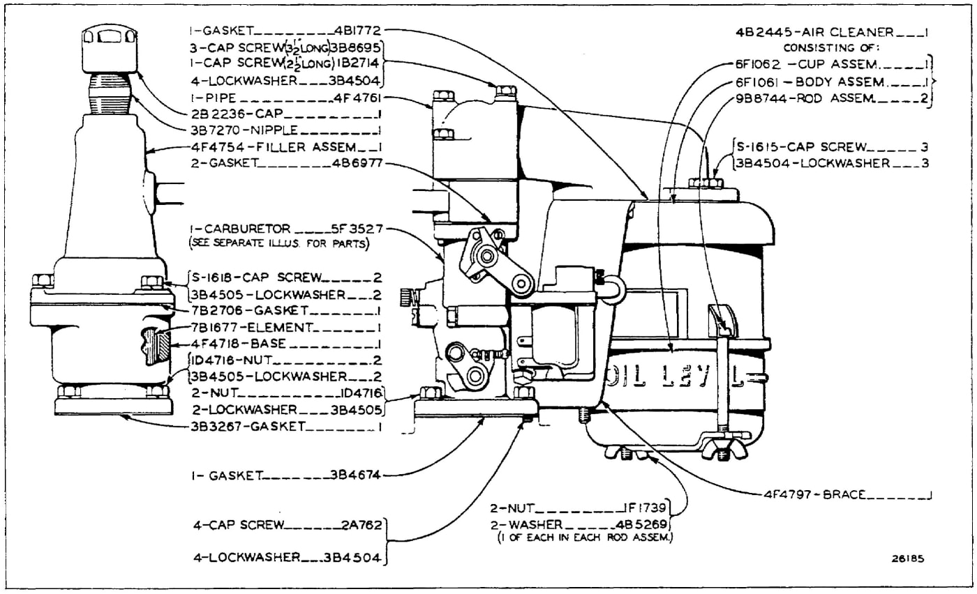 AIR CLEANER, BREATHER AND CARBURETOR