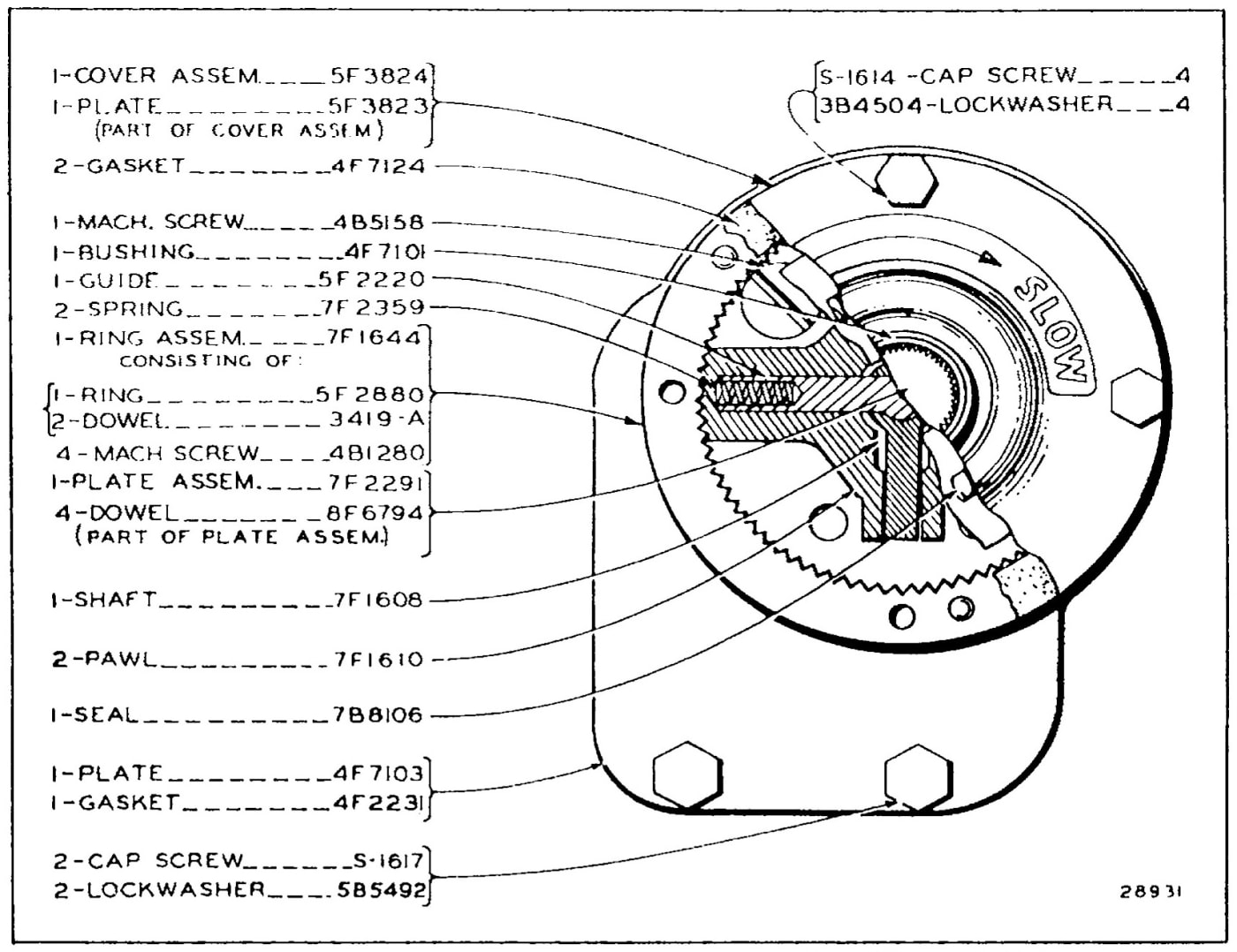 5F8592 GOVERNOR POSITIVE LOCKING CONTROL GROUP