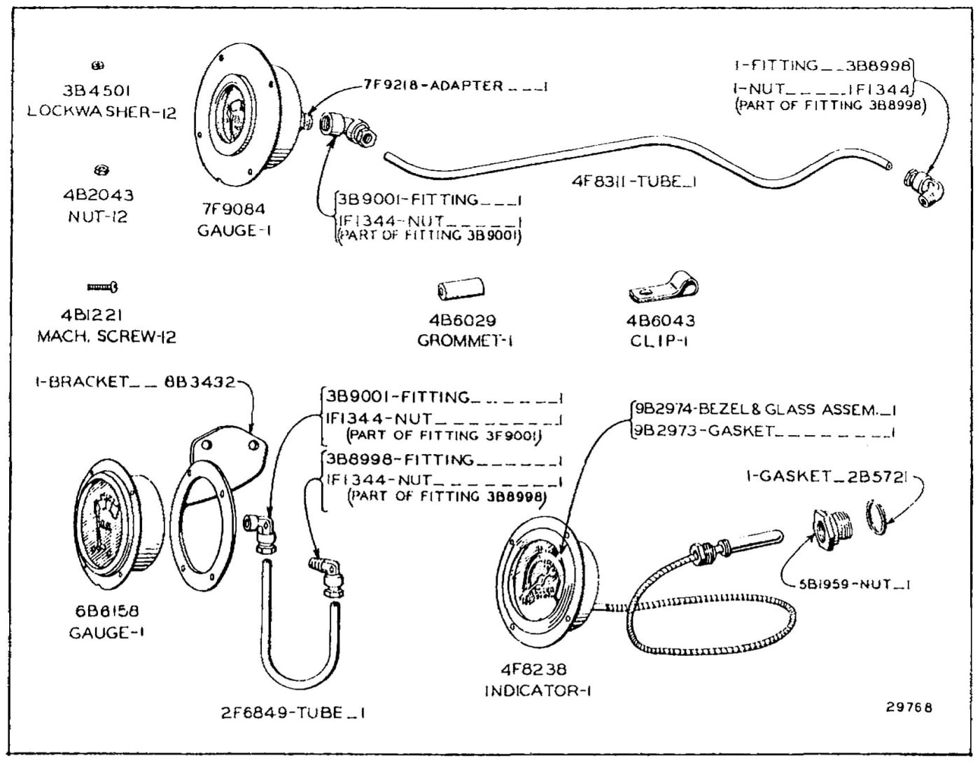 OIL GAUGE, FUEL GAUGE AND HEAT INDICATOR