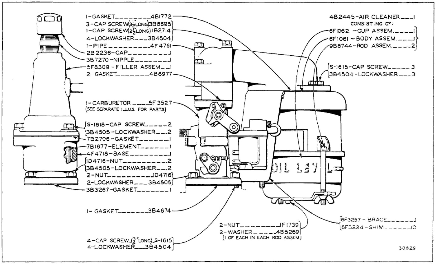 AIR CLEANER, BREATHER AND CARBURETOR