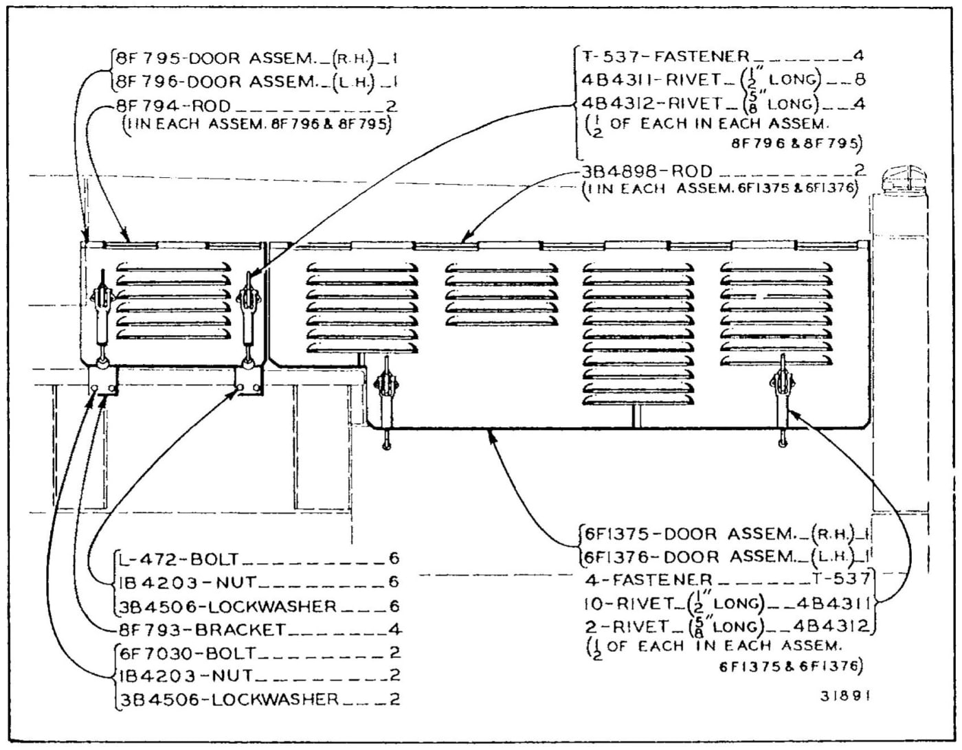 8F792 HOOD SIDE DOOR GROUP