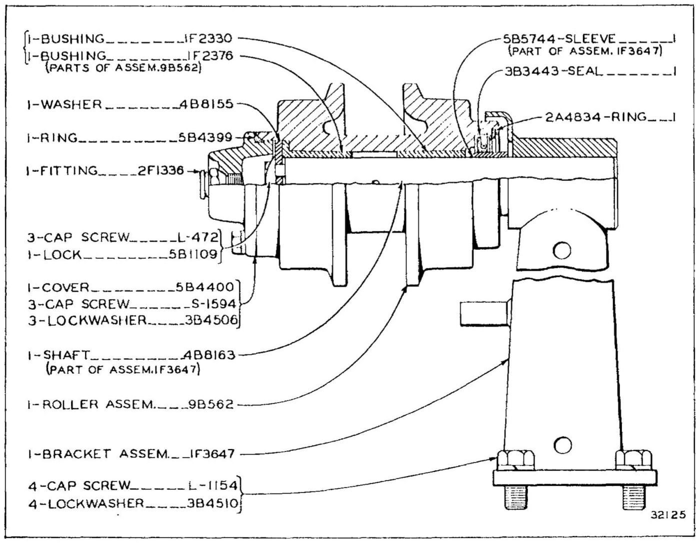 1F3648 TRACK CARRIER ROLLER GROUP - EFFECTIVE SERIAL 7U8787