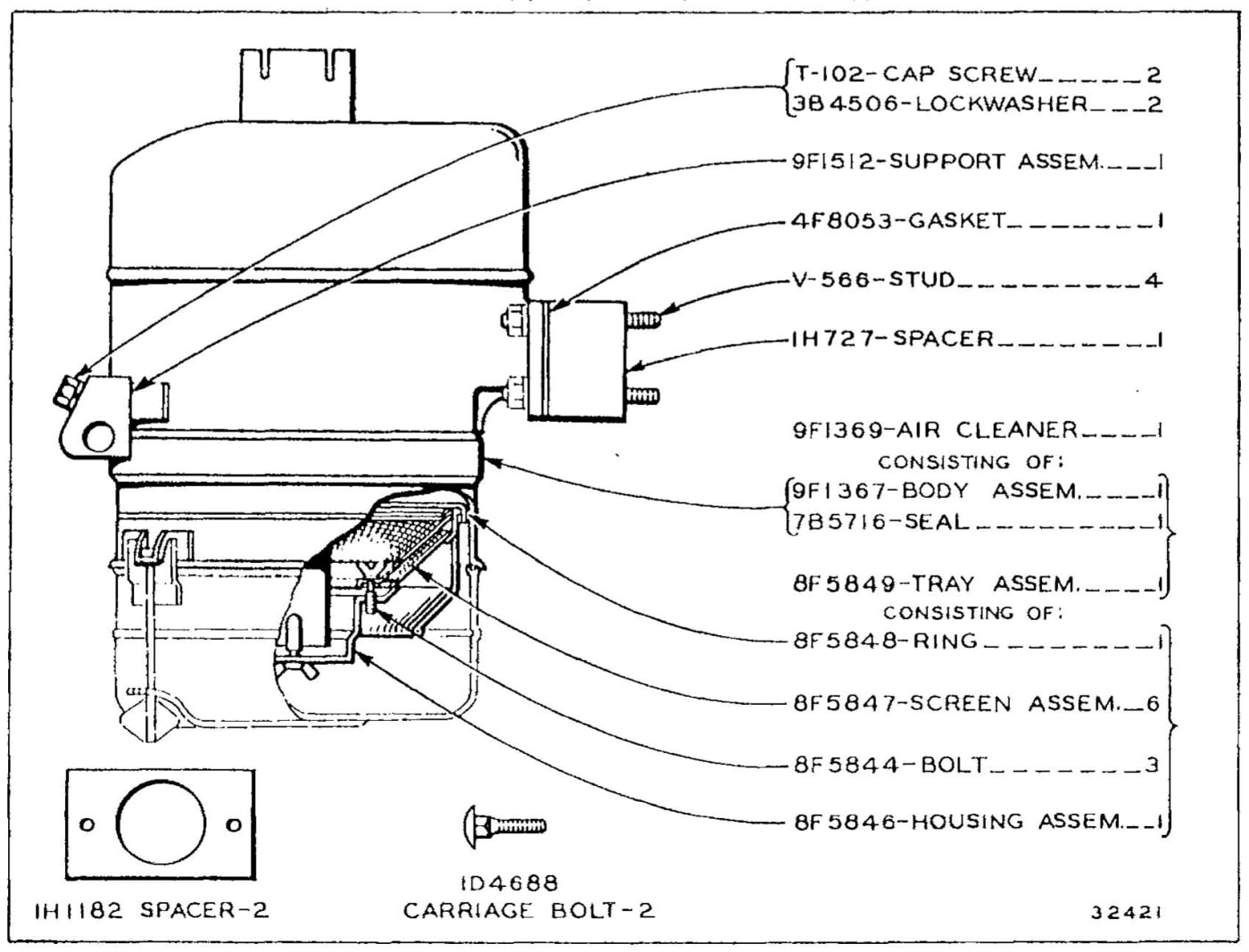 1H2881 AIR CLEANER GROUP - FIELD REPLACEMENT