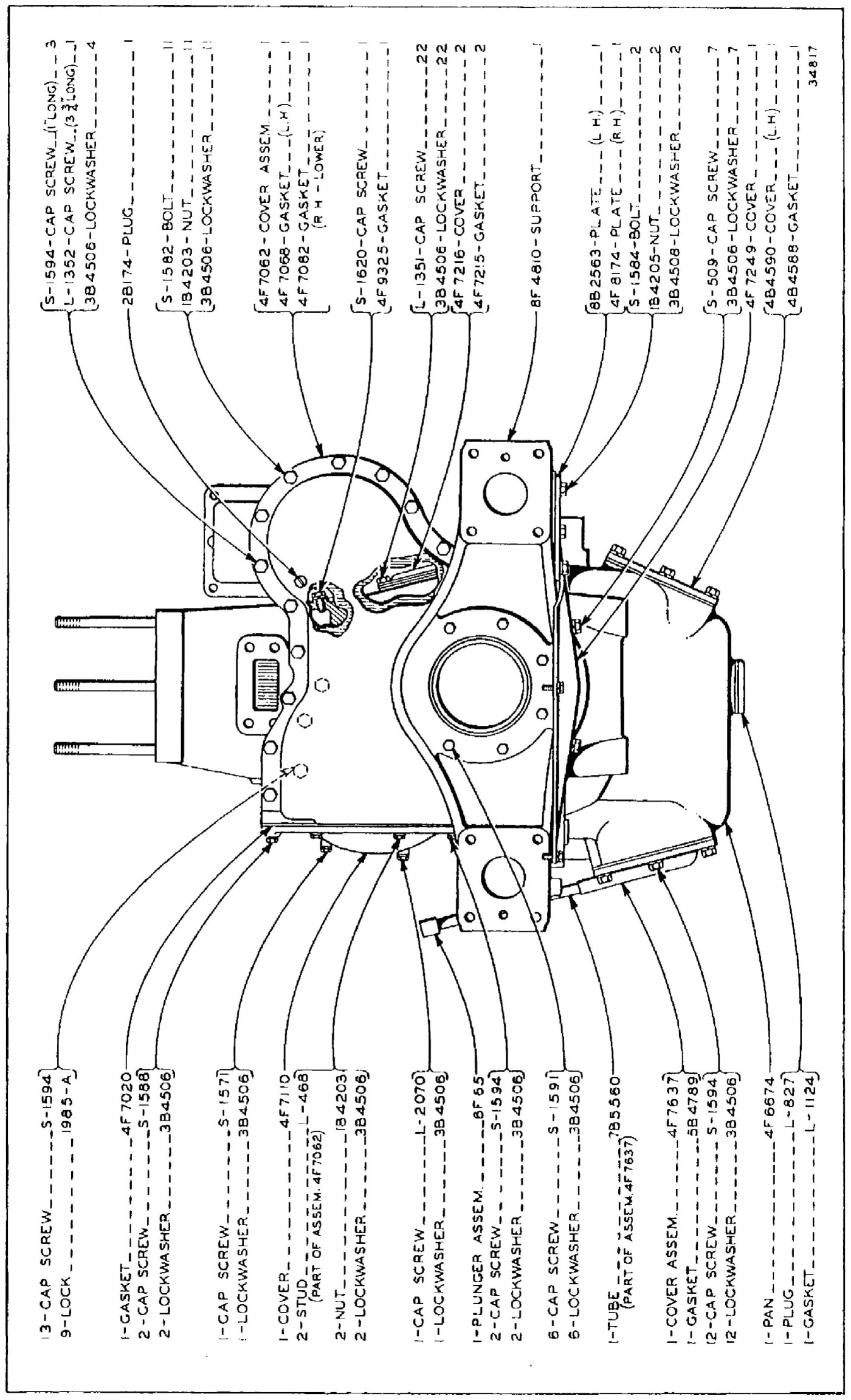 CYLINDER BLOCK AND COVERS - FRONT VIEW