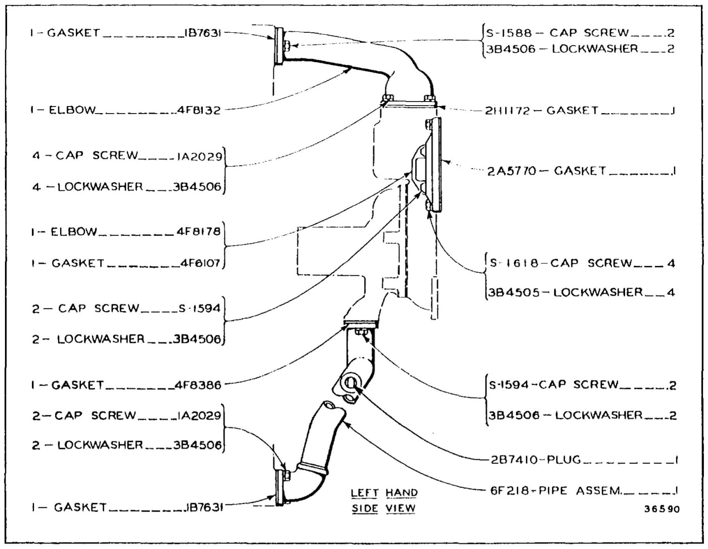 WATER LINES - LEFT HAND SIDE VIEW