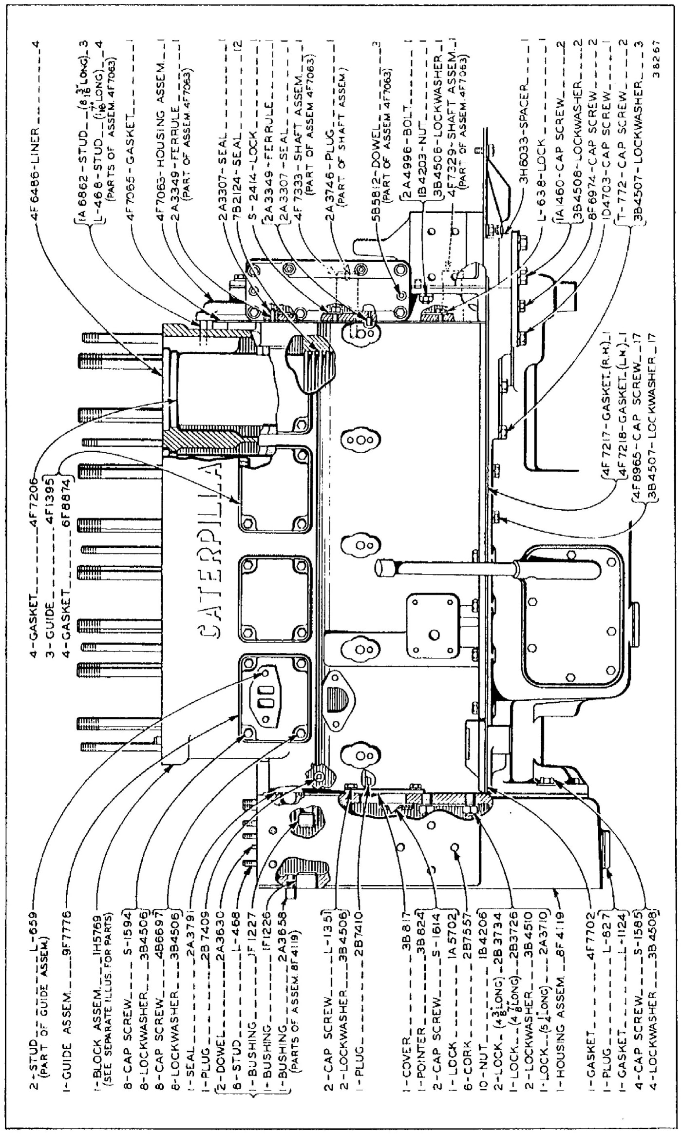 CYLINDER BLOCK AND COVERS - SIDE VIEW