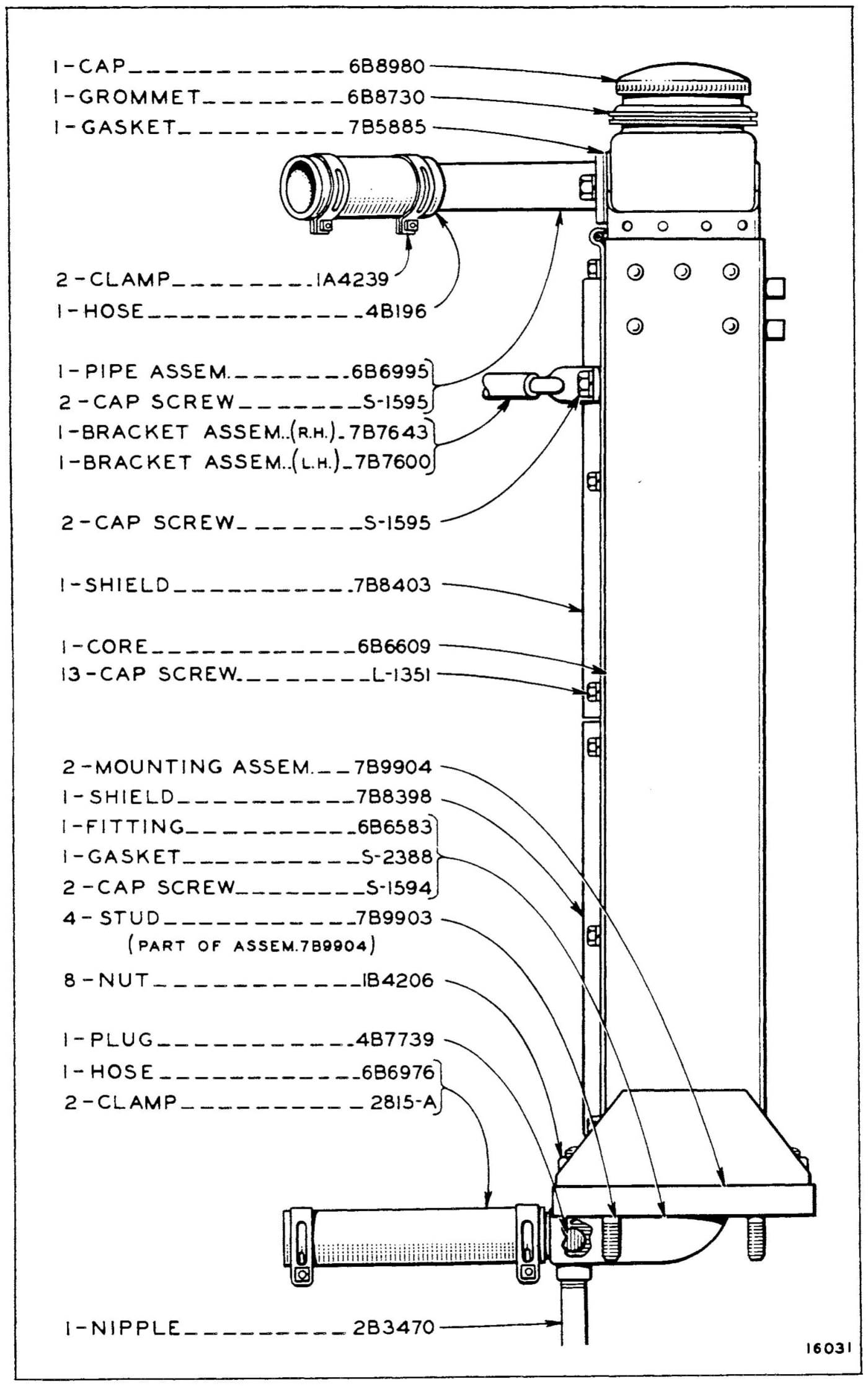 RADIATOR GROUP - SERIAL NO. 7M1106 TO 7M1985