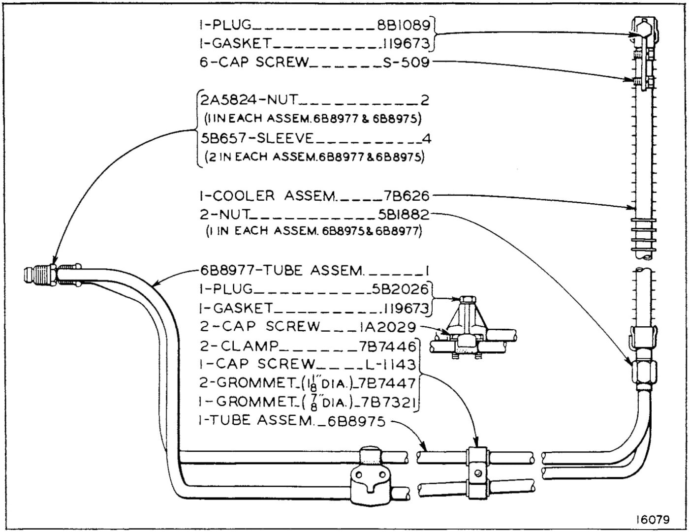 OIL COOLER - SERIAL NO. 7M1 TO 7M2159
