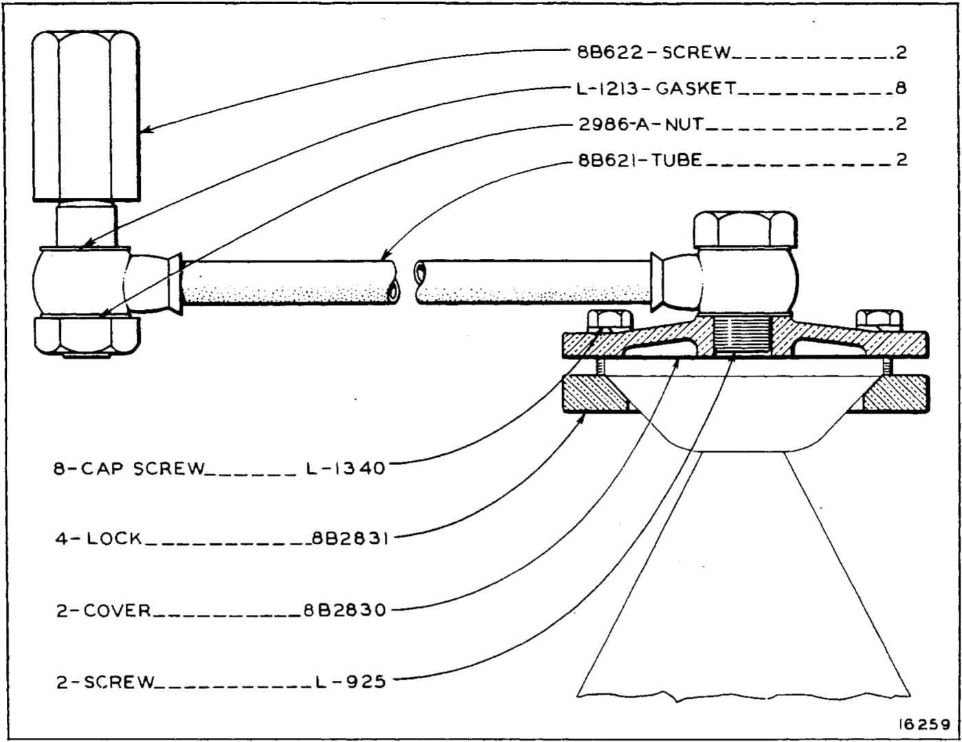 8B2832 STEERING CLUTCH OIL FUNNEL COVER GROUP - Field Replacement