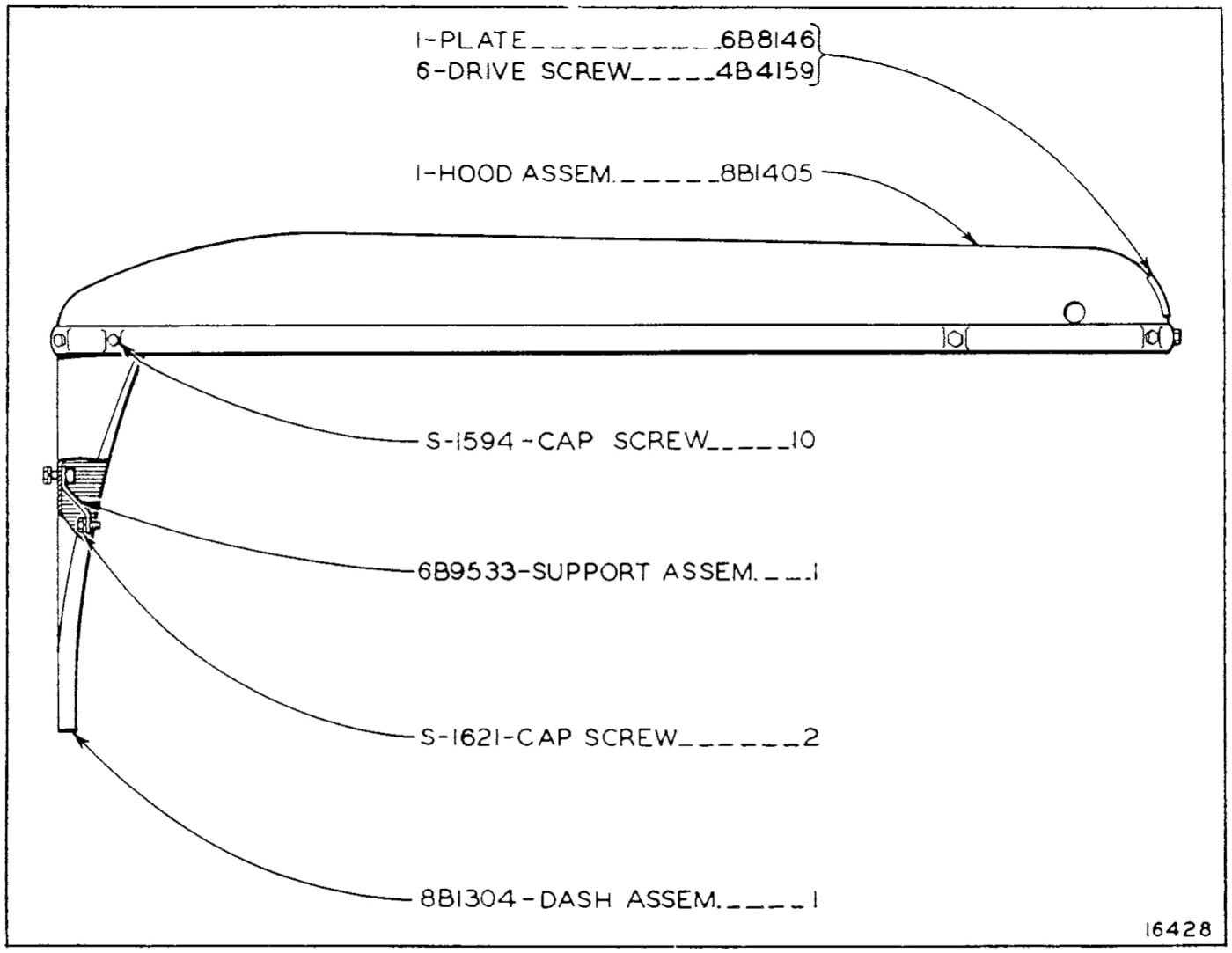 HOOD AND DASH (Serial No. 7M1834 to 7M3491 Inclusive)