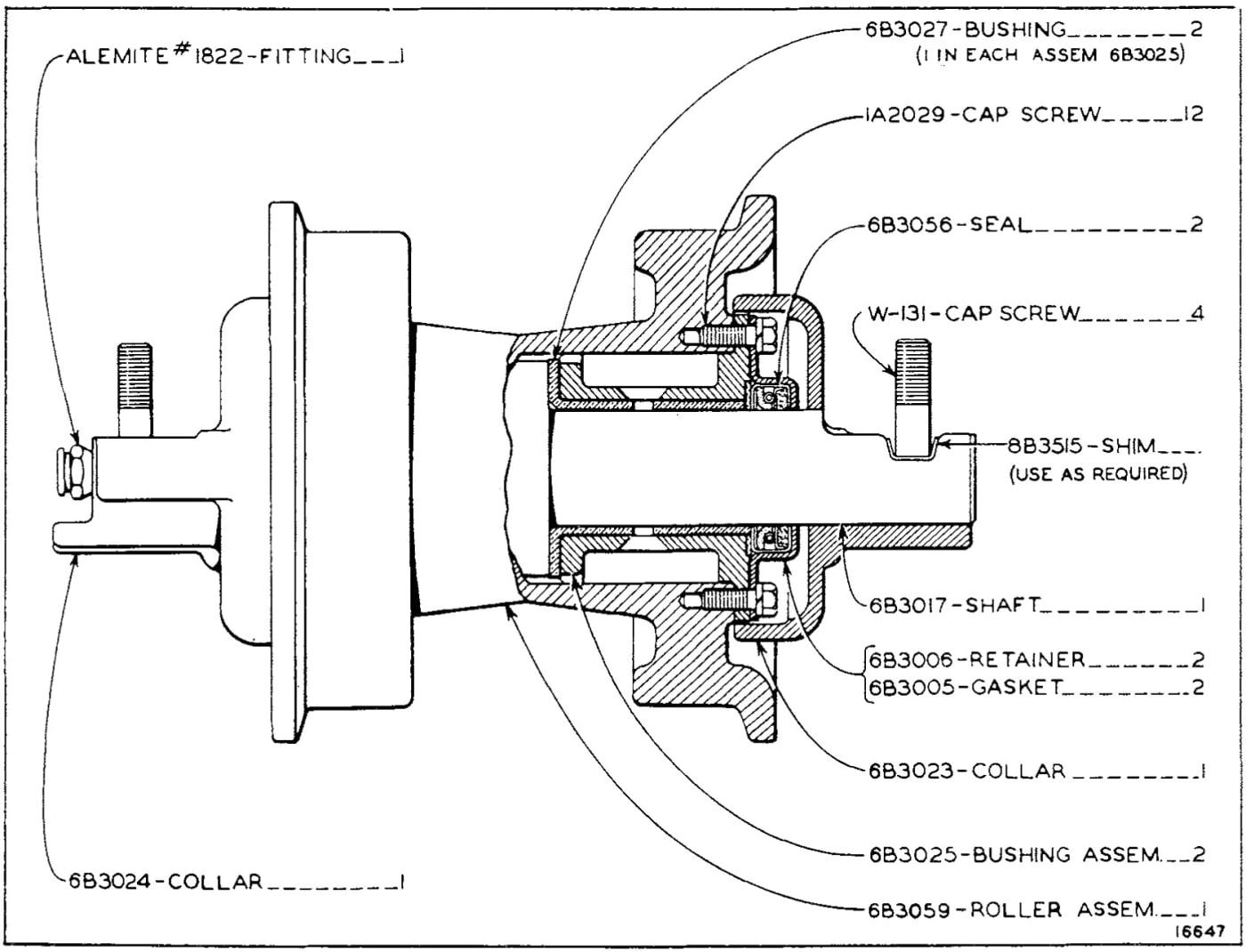 TRACK ROLLER - Single Flange (6 Groups Req'd.) (Serial No. 7M2116 to 7M2929 Inclusive)