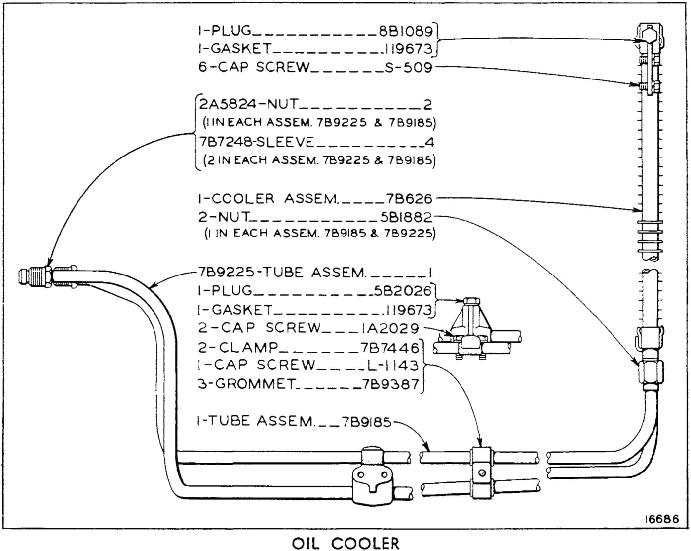 OIL COOLER - SERIAL NO. 7M2160 TO 7M2168
