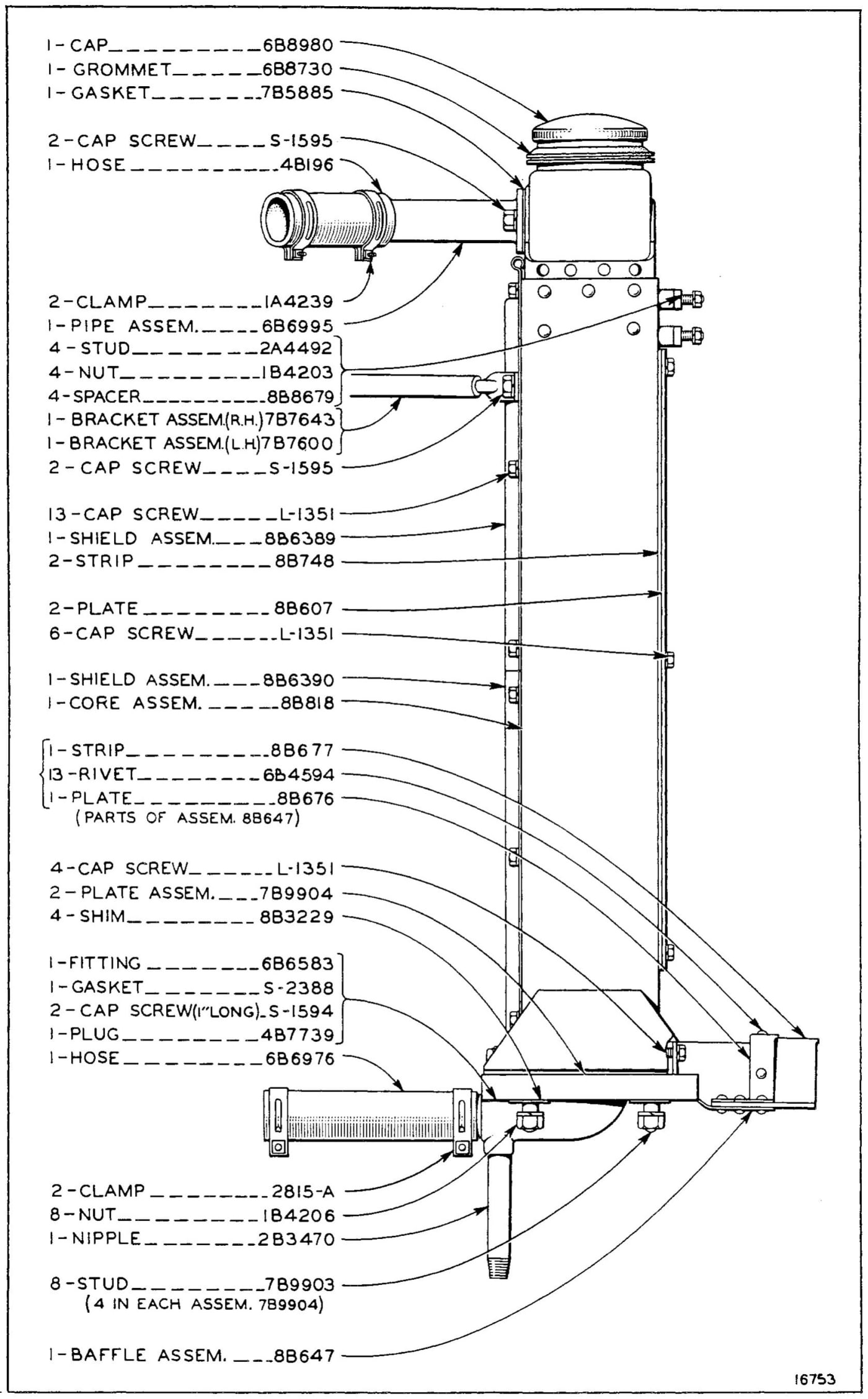 RADIATOR GROUP - SERIAL NO. 7M2169 TO 7M3491