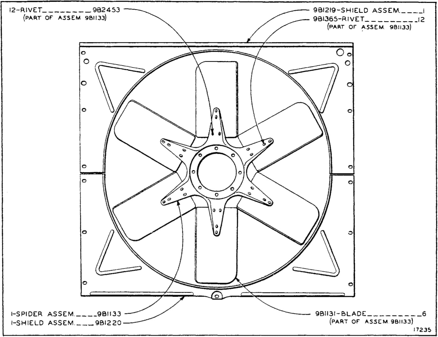 9B1255 FAN GROUP (29" Diameter)