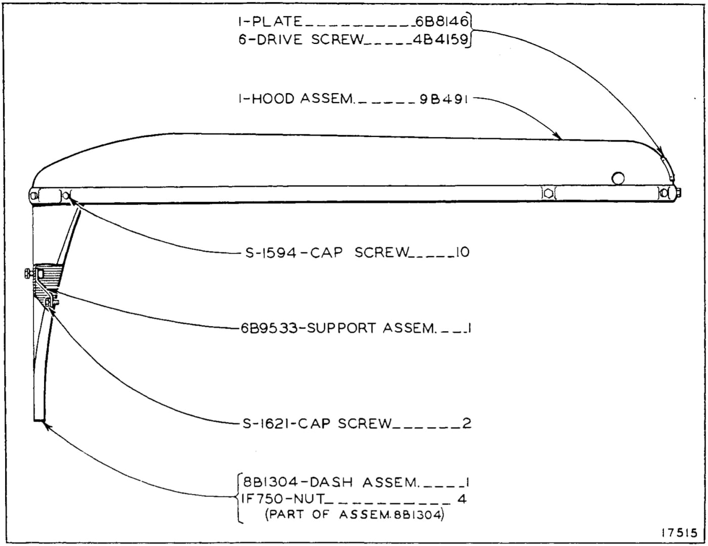 HOOD AND DASH (Effective with Serial No. 7M3492)