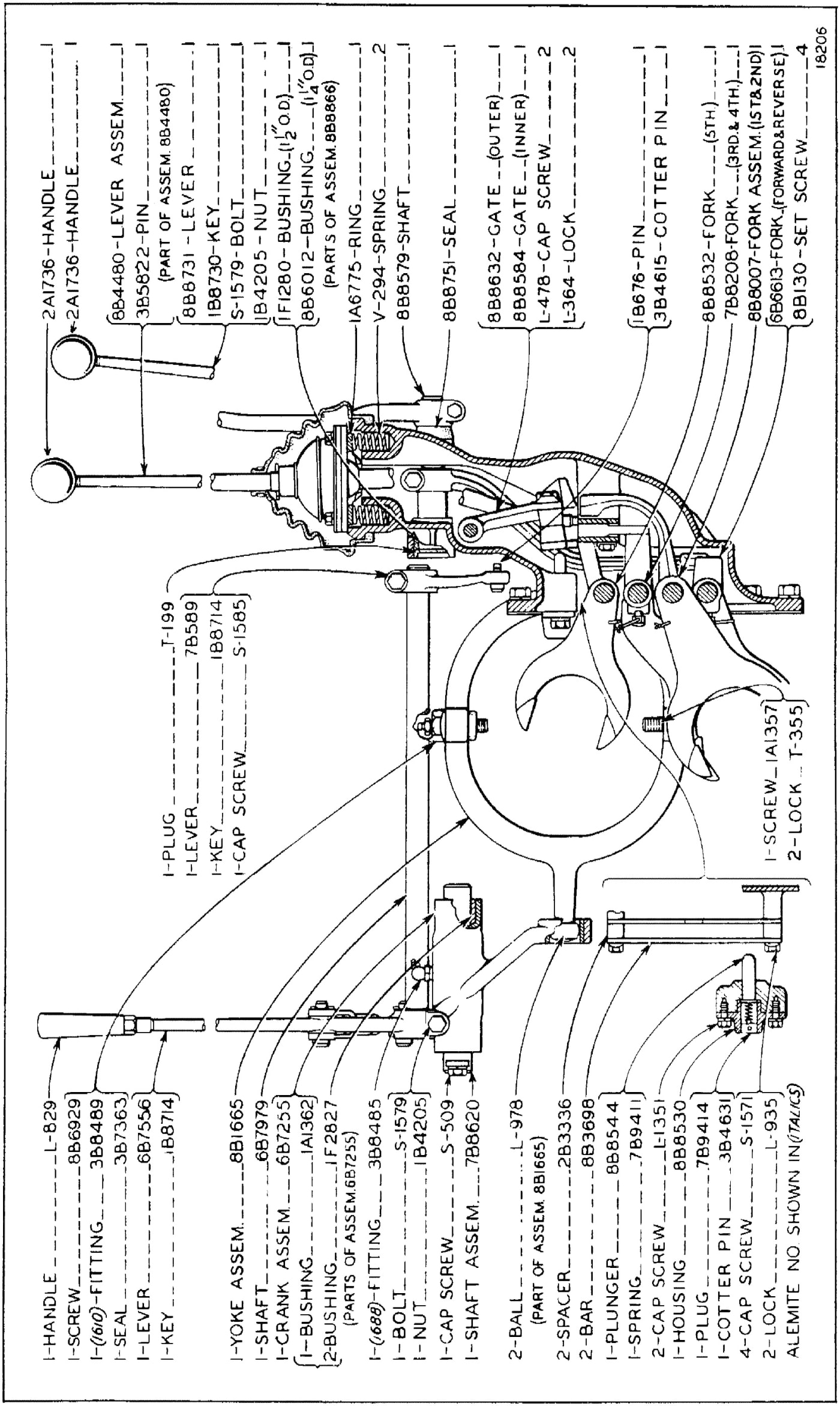 GEAR SHIFT AND FLYWHEEL CLUTCH CONTROL (Effective with Serial No. 7M3582)