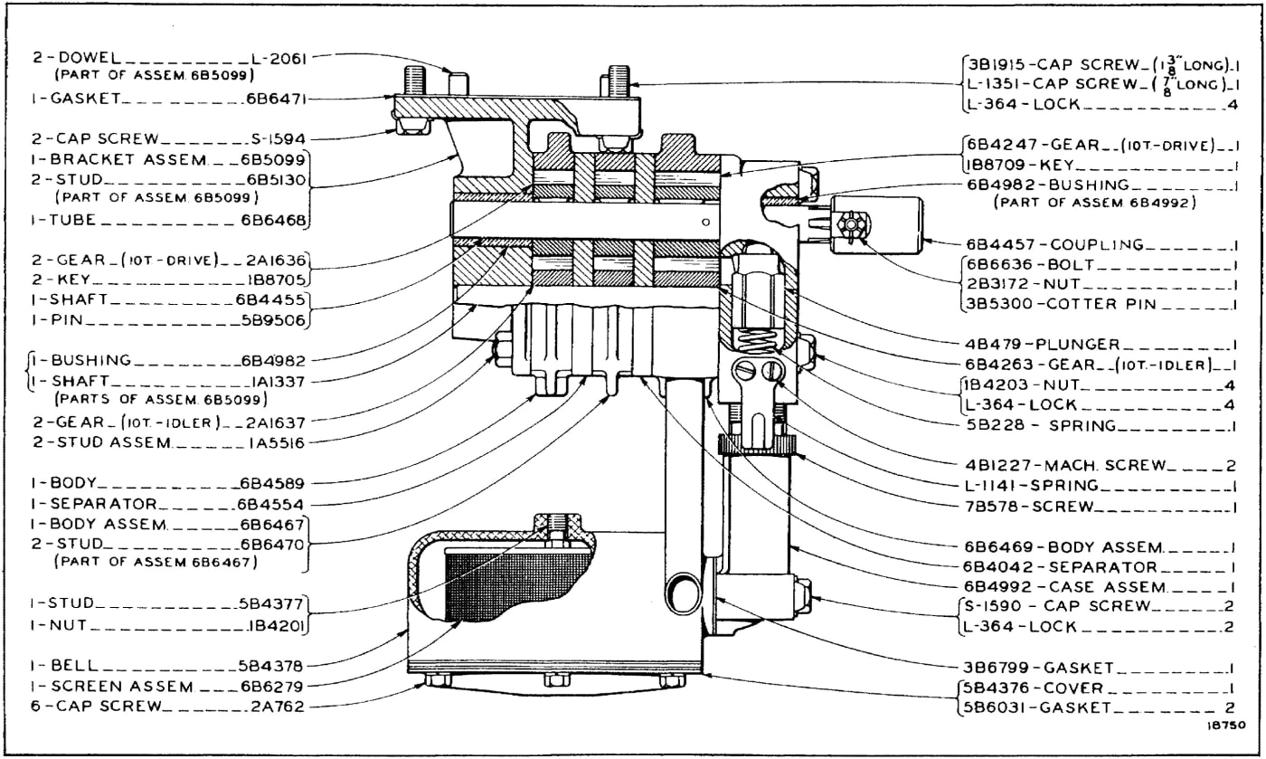 OIL PUMP - SERIAL NO. 7M1 TO 7M292