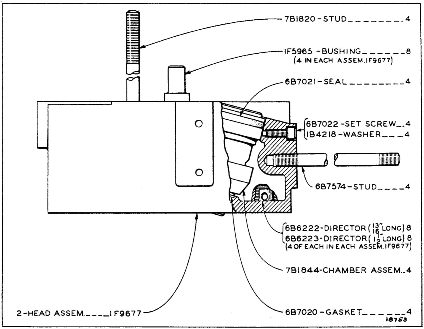 CYLINDER HEAD AND VALVE MECHANISM ASSEMBLIES - EFFECTIVE SERIAL NO. 7M334