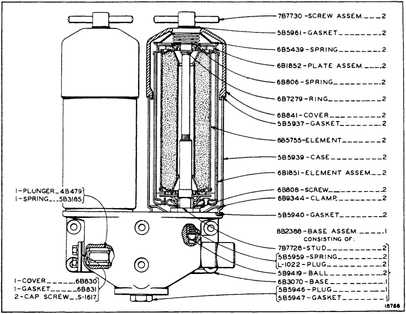9B2950 OIL FILTER - EFFECTIVE SERIAL NO. 7M1939