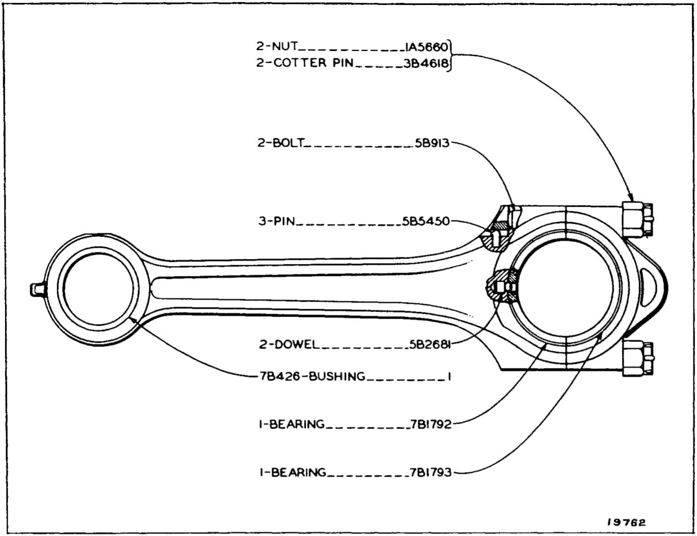 7B1930 CONNECTING ROD ASSEMBLY - FOR USE WITH .050 UNDERSIZE CRANKSHAFT