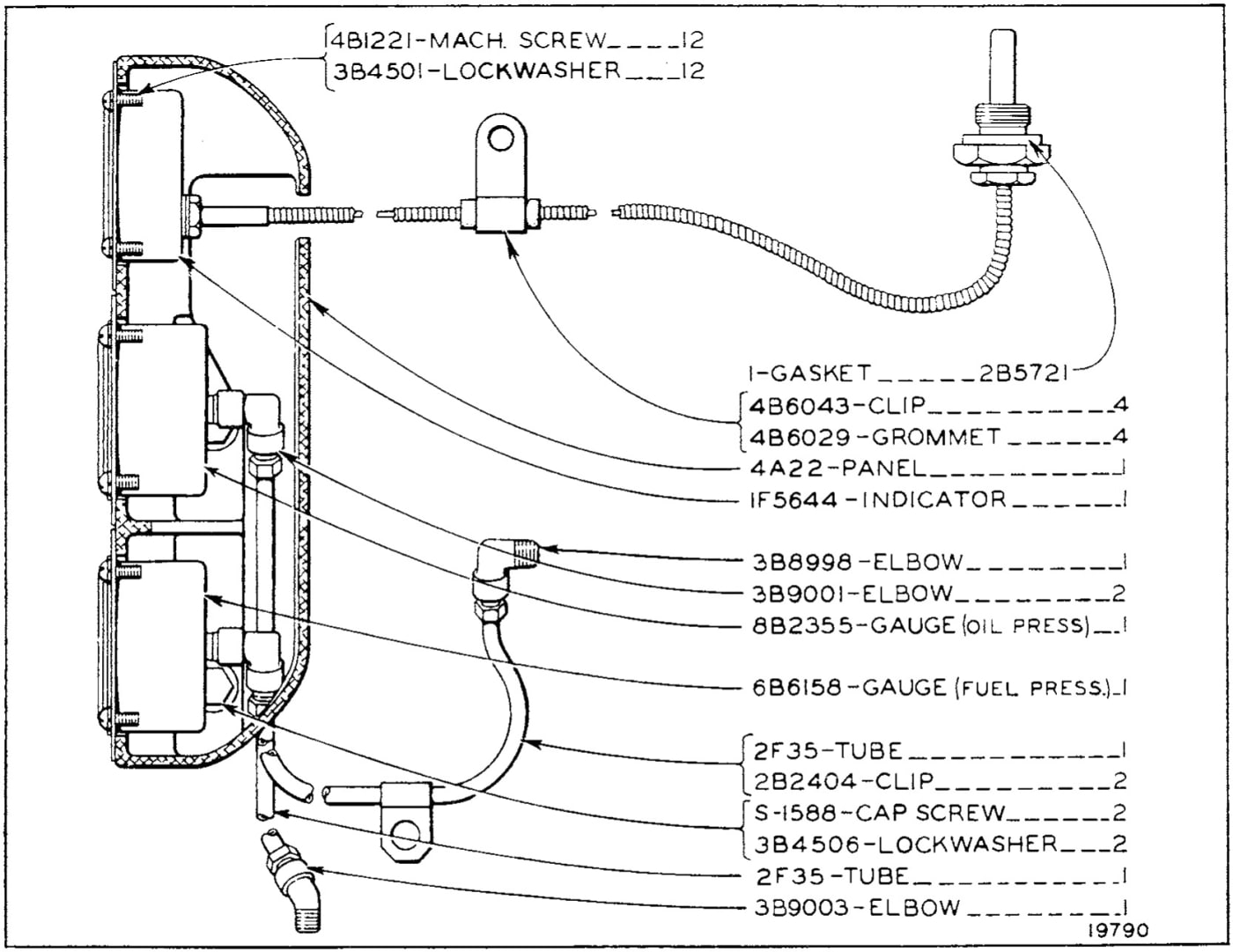 OIL GAUGE, FUEL GAUGE AND HEAT INDICATOR - EFFECTIVE SERIAL NO. 7M533