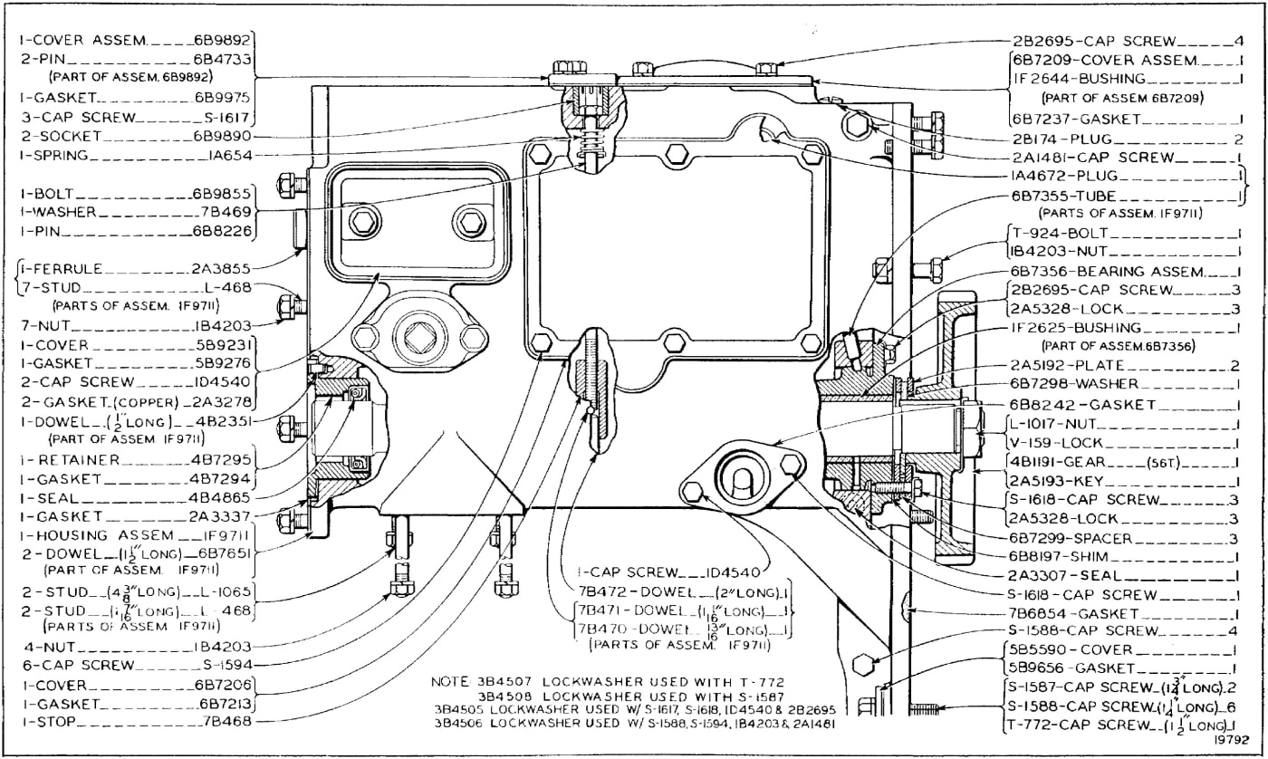 ACCESSORY SHAFT AND GOVERNOR - PART ONE - SERIAL NO. 7M1-UP