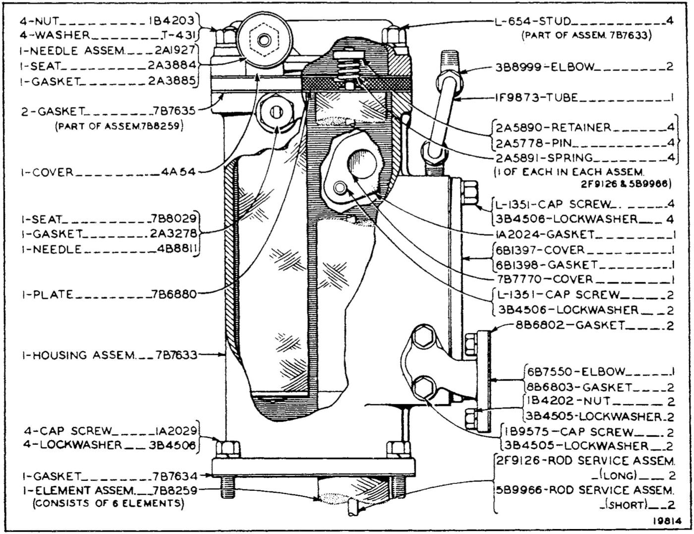 FUEL FILTER - EFFECTIVE SERIAL NO. 7M971