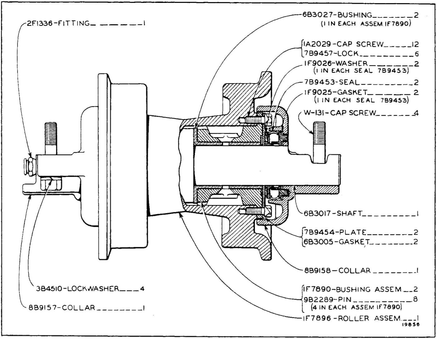 TRACK ROLLER - Single Flange (6 Groups Req'd.) (Serial No. 7M2930 to 7M4324 Inclusive)