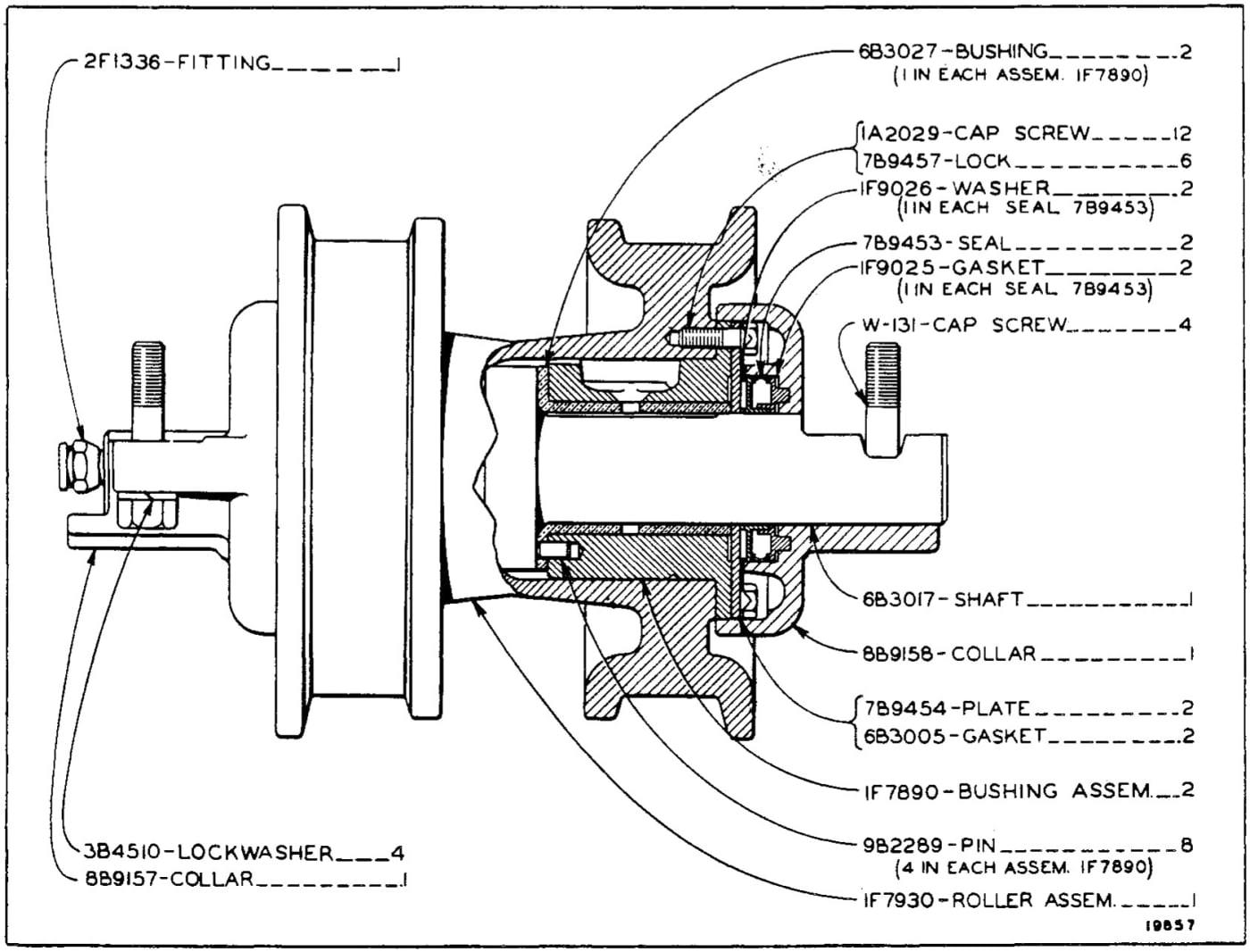 TRACK ROLLER - Double Flange (4 Groups Req'd.) (Serial No. 7M2930 to 7M4324 Inclusive)