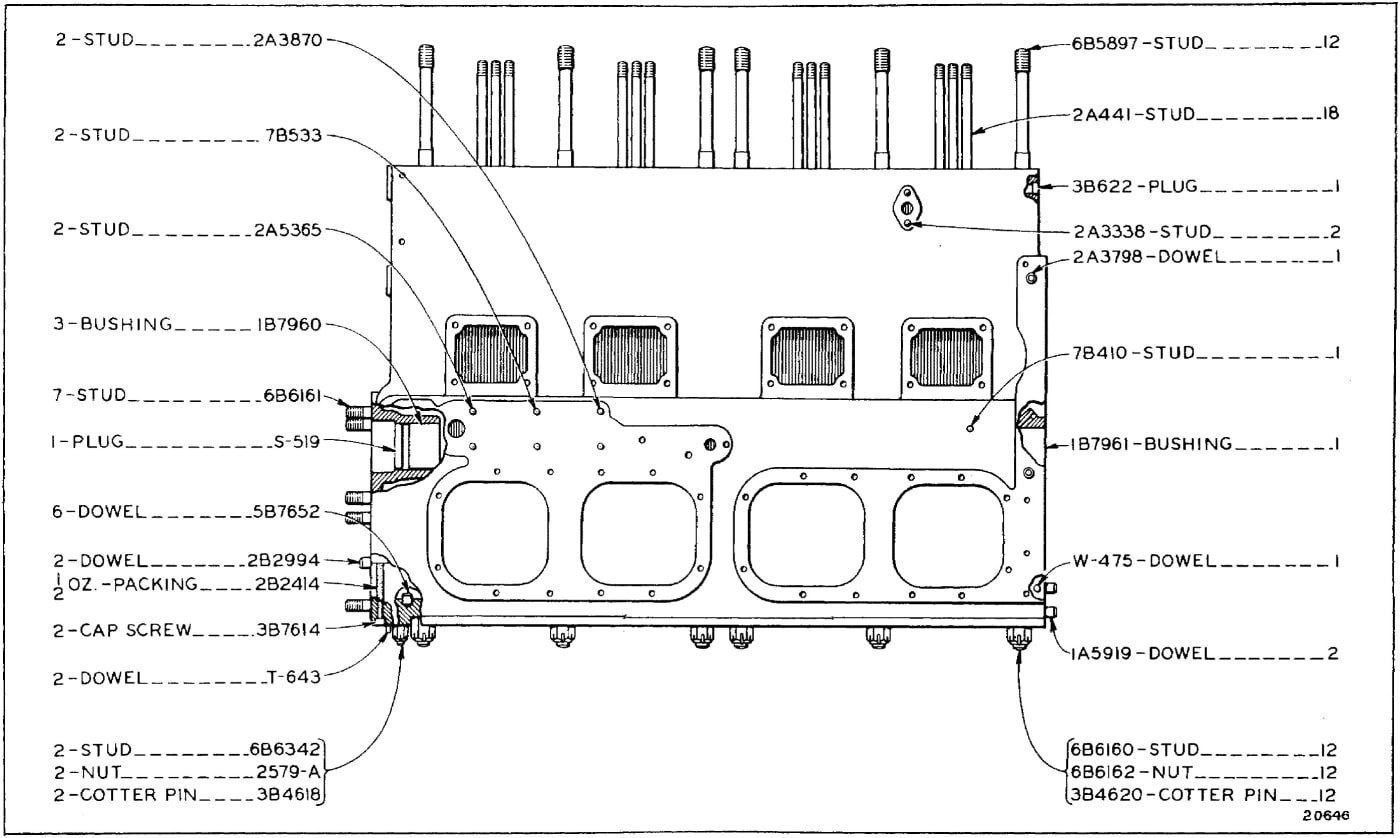 6B6157 CYLINDER BLOCK ASSEMBLY - SERIAL NO. 7M1 TO 7M222