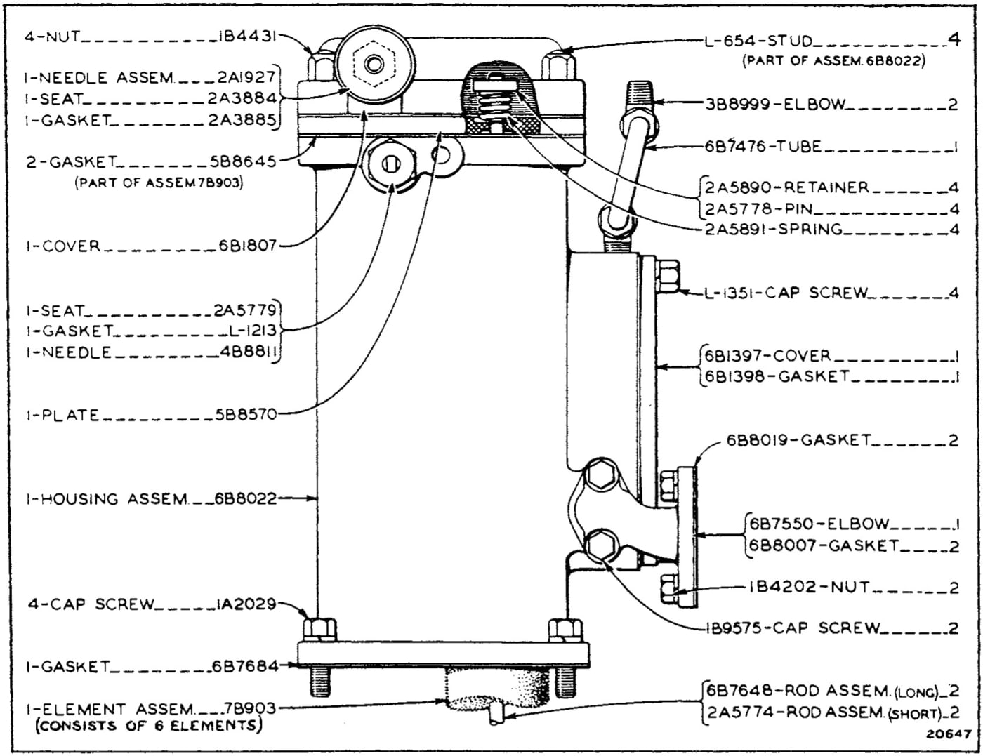 FUEL FILTER - SERIAL NO. 7M1 TO 7M970