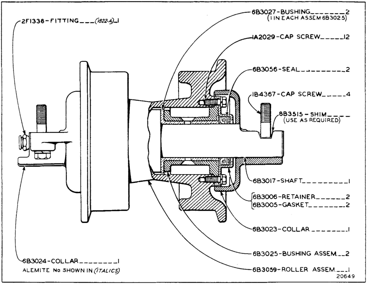 TRACK ROLLER - Single Flange (6 Groups Req'd.) (Serial No. 7M1 to 7M2115 Inclusive)