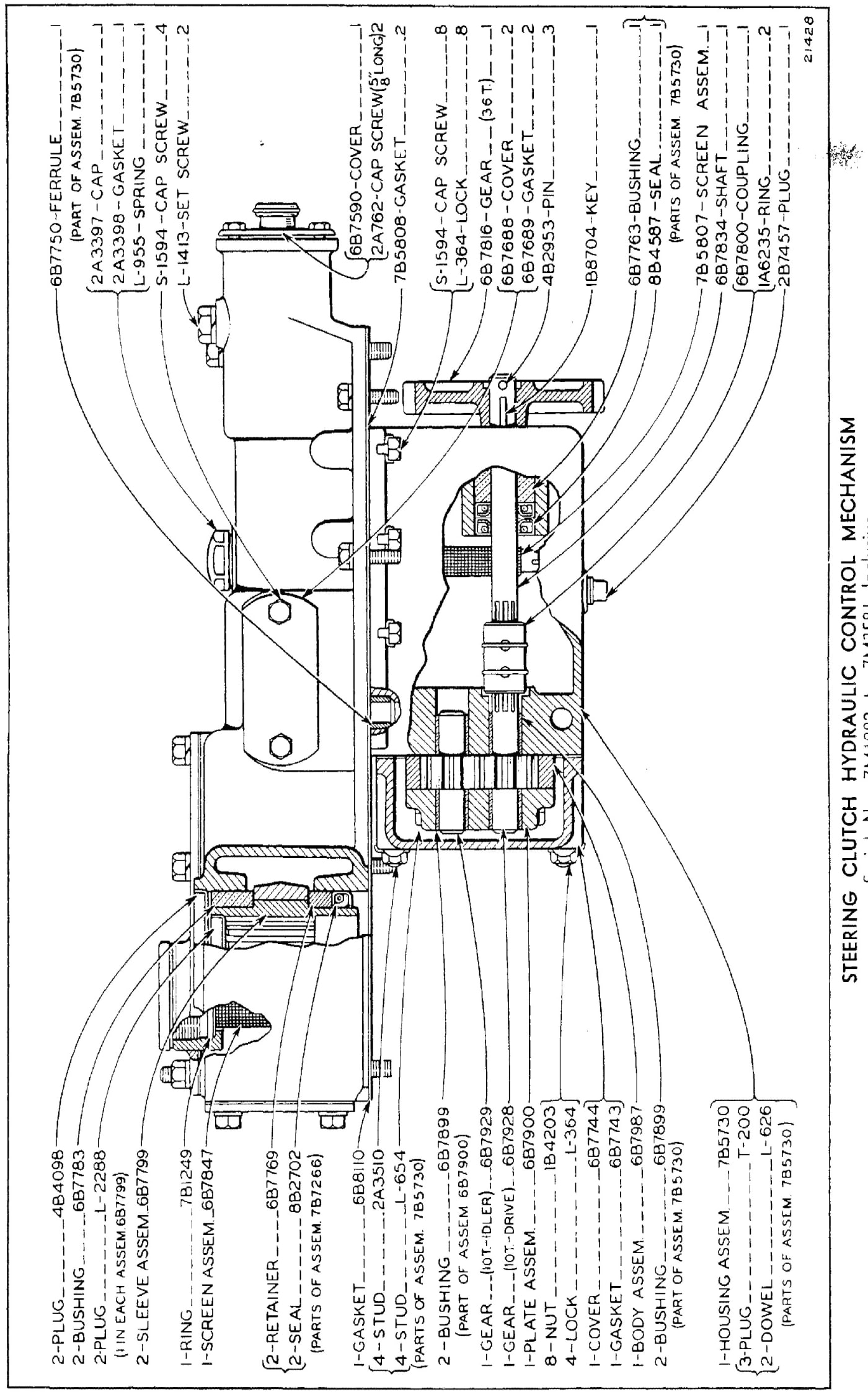 STEERING CLUTCH HYDRAULIC CONTROL MECHANISM (Serial No. 7M1882 to 7M3581 Inclusive)