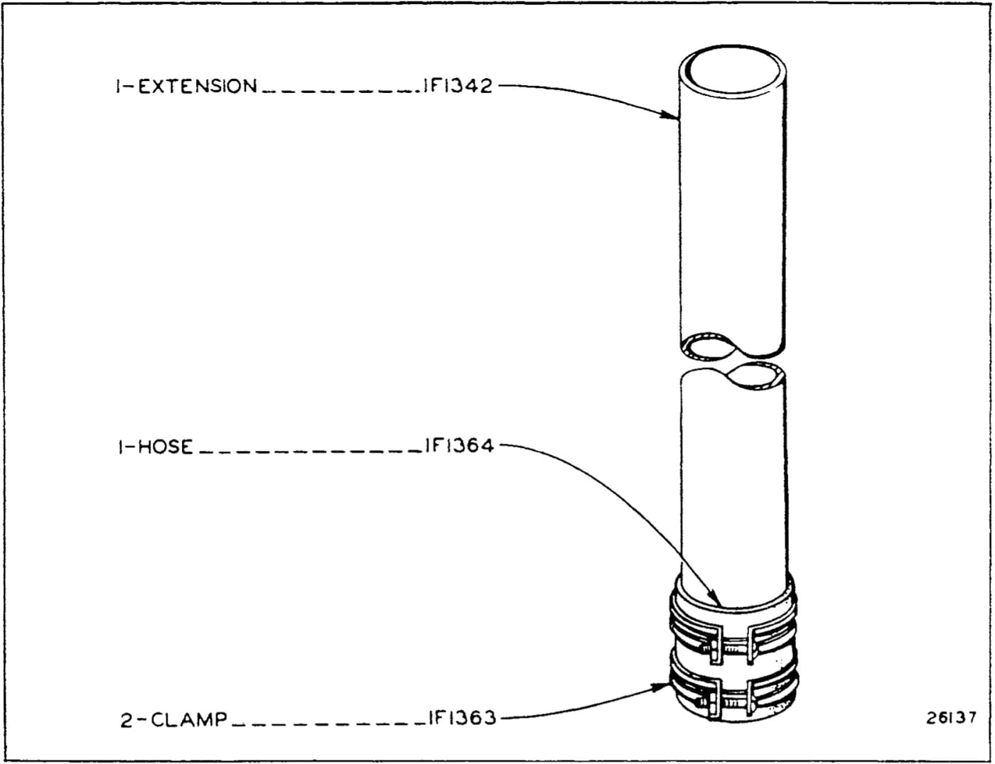 6F1637 AIR CLEANER INLET EXTENSION GROUP - For use with 7B9906 Canopy Top Group (Third Type)