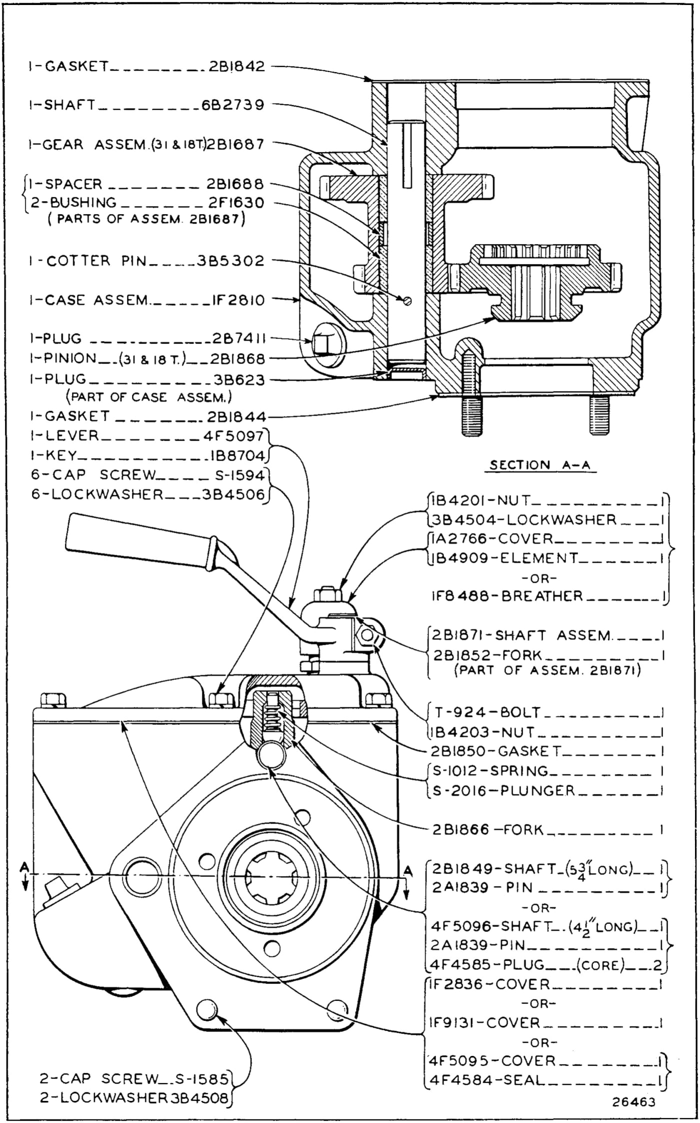 7B6914 TWO SPEED TRANSMISSION GROUP (Section A-A)