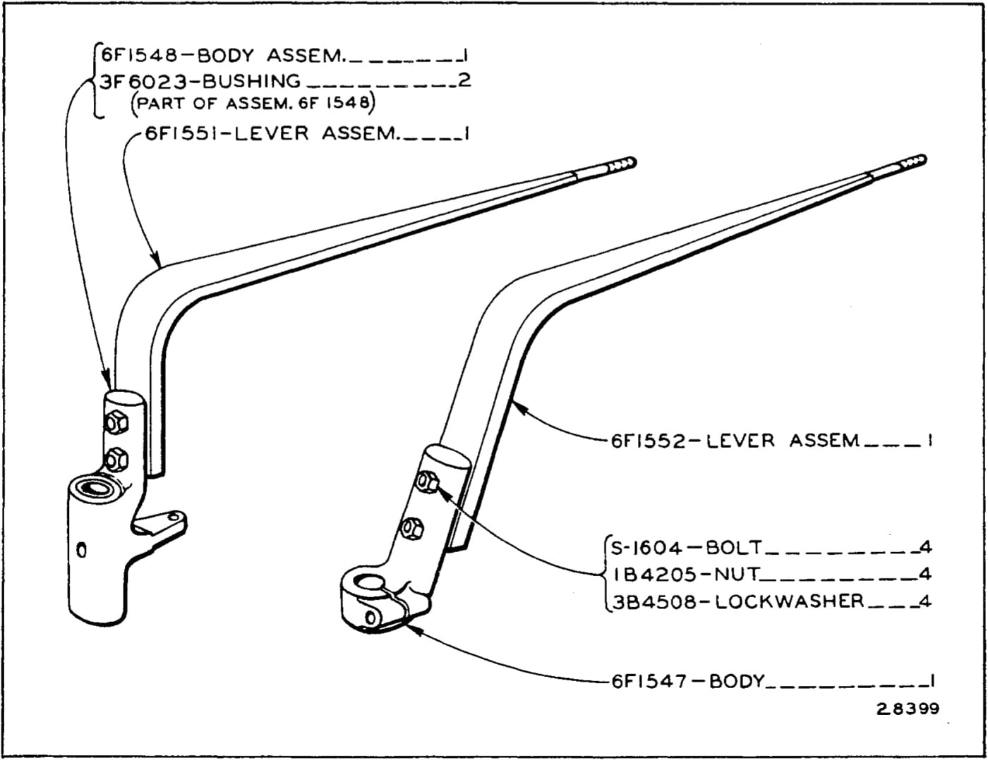 6F1648 CABLE CONTROL LEVERS GROUP