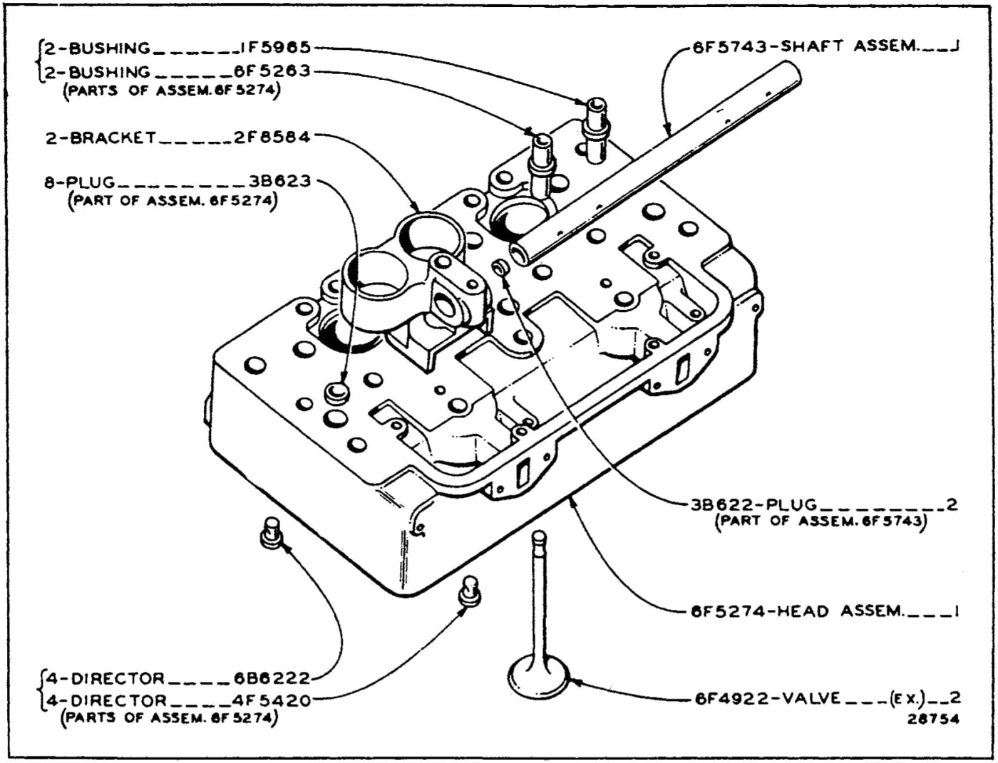 6F5317 CYLINDER HEAD AND VALVE MECHANISM GROUP - FIELD REPLACEMENT