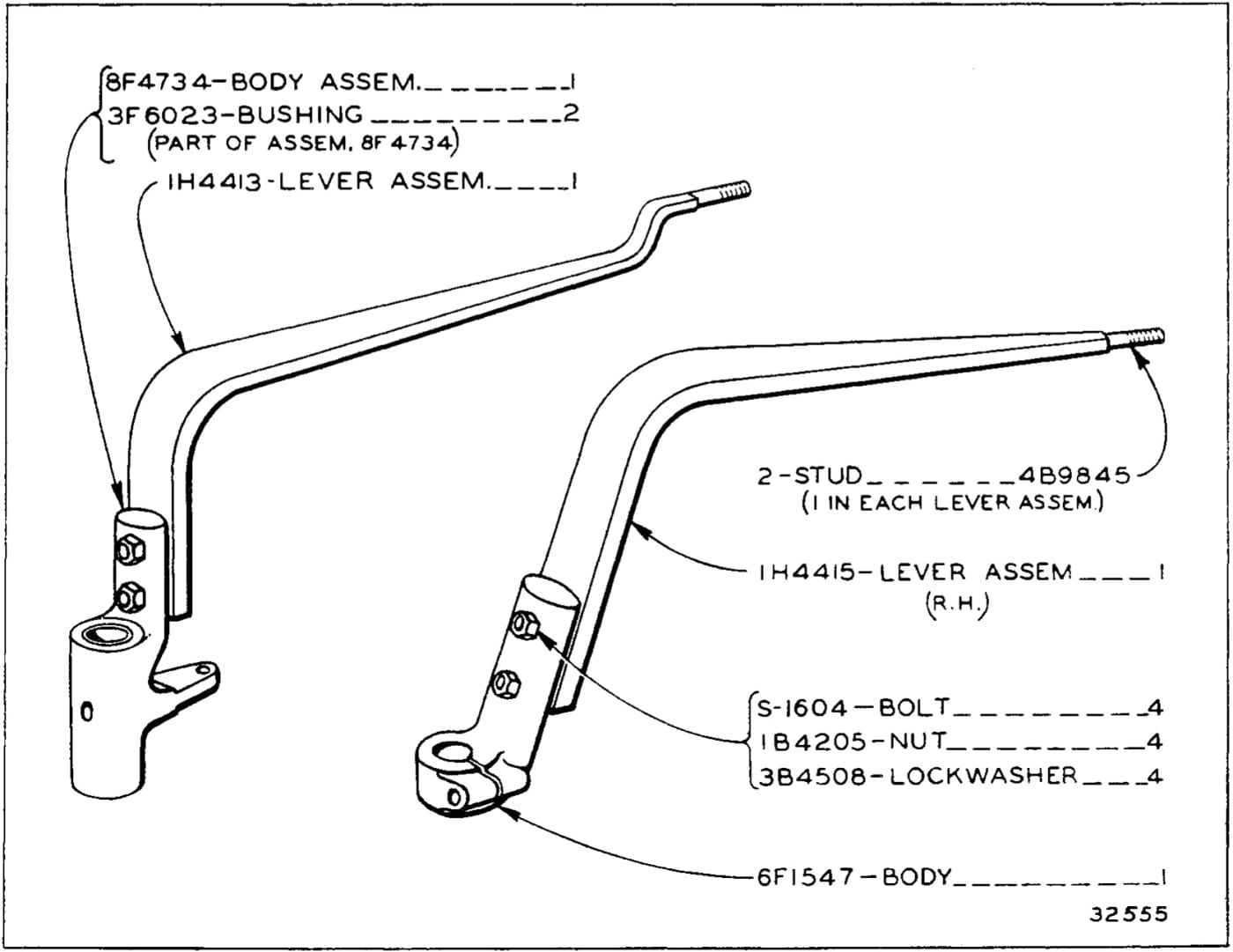 1H5245 LEVERS GROUP (Replaces 8F4739)