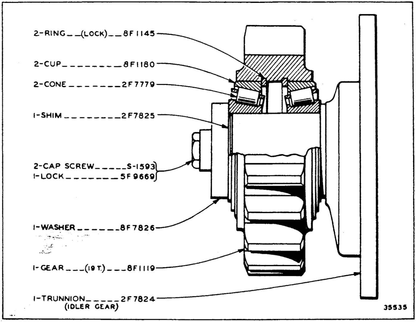 TRANSMISSION IDLER GEAR AND TRUNNION - FIELD REPLACEMENT