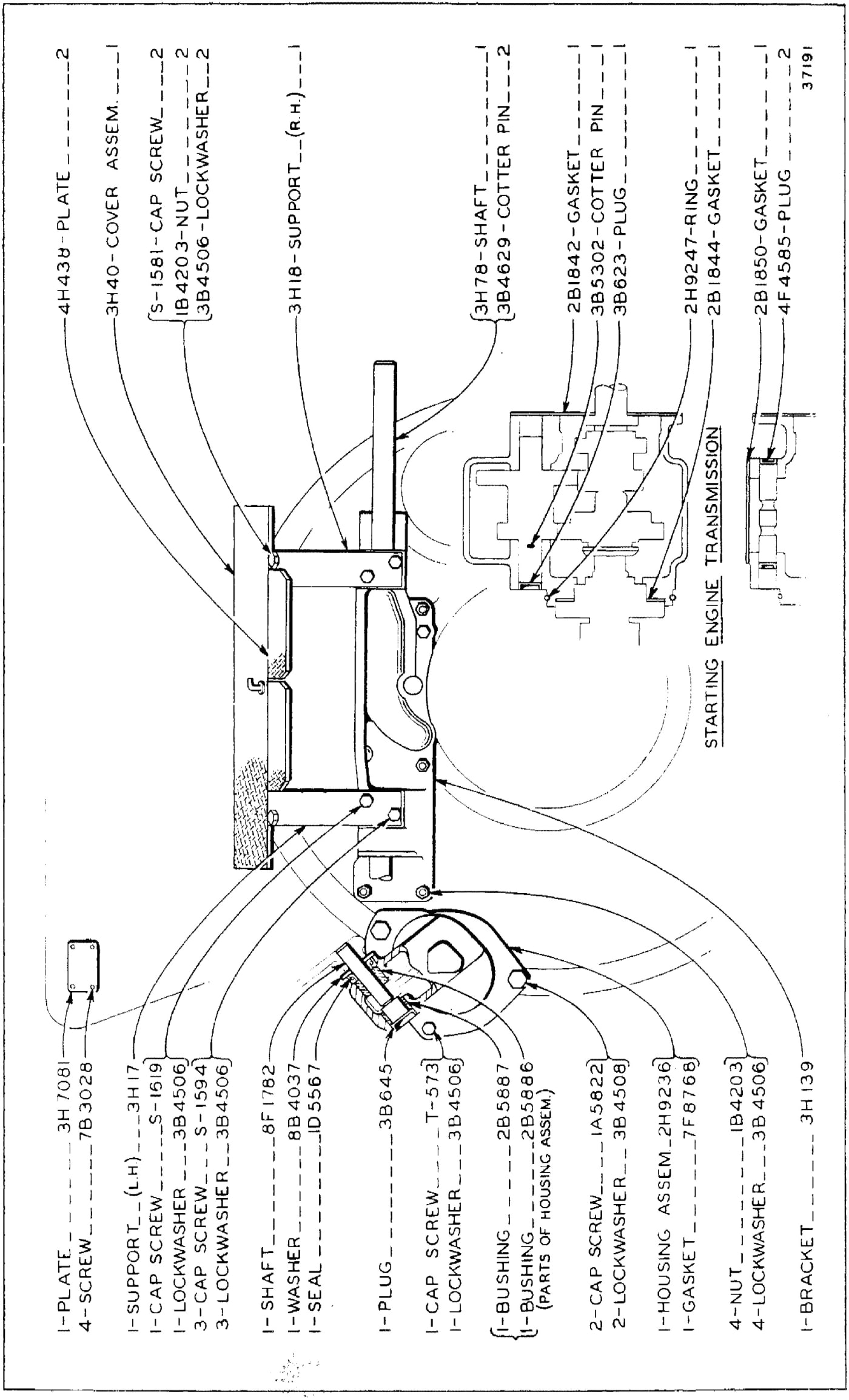 4H302 OIL CLUTCH MOUNTING GROUP - Field Changeover (Rear View, First and Second Type)