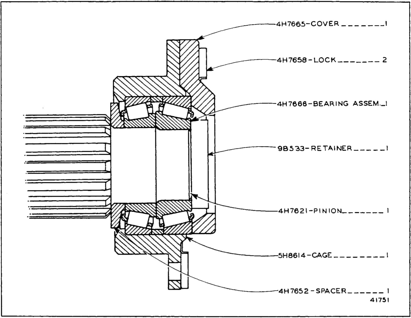 5H8939 PINION SHAFT TAPERED BEARING CHANGEOVER GROUP