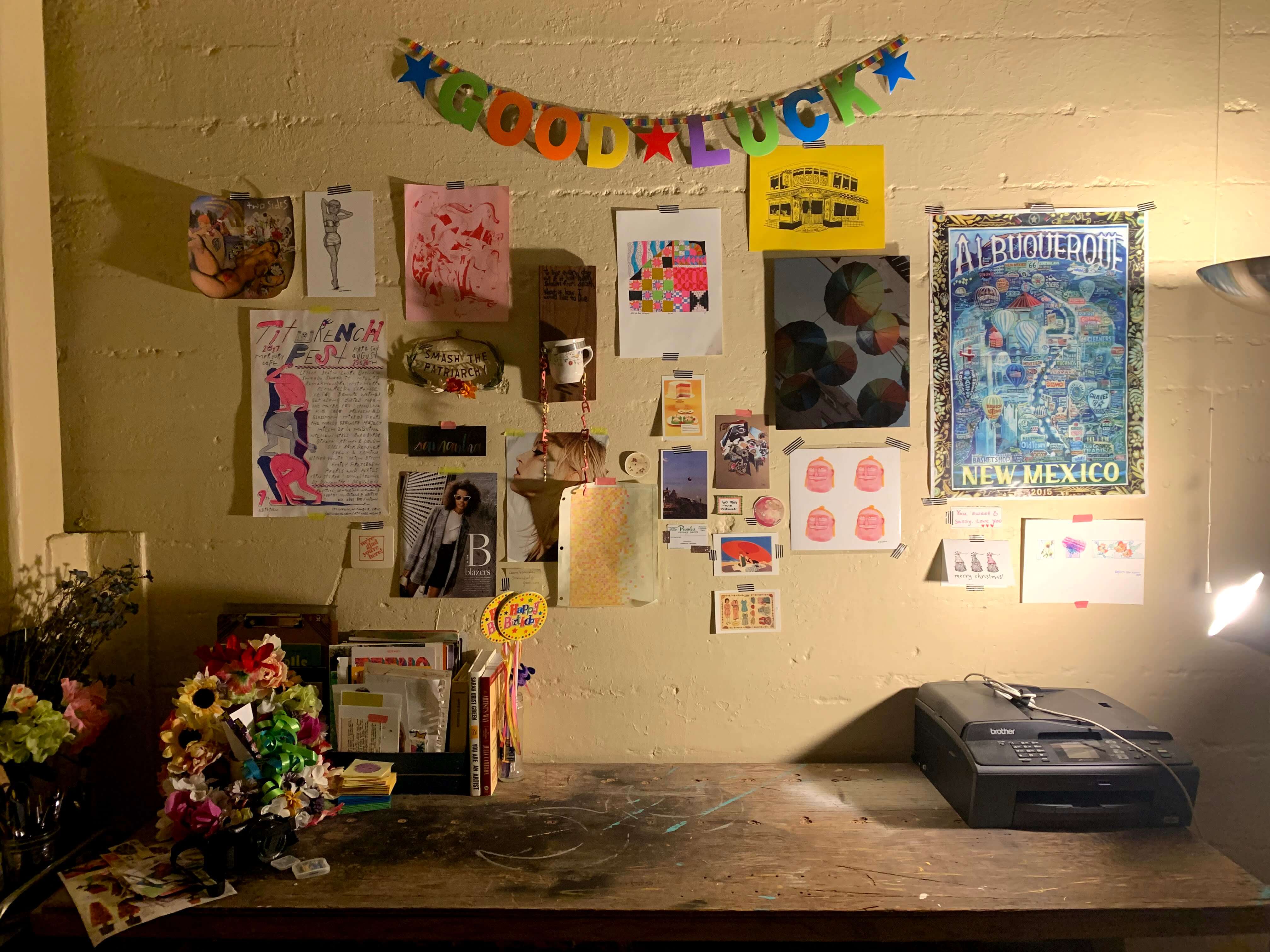 my creative workspace in October 2020