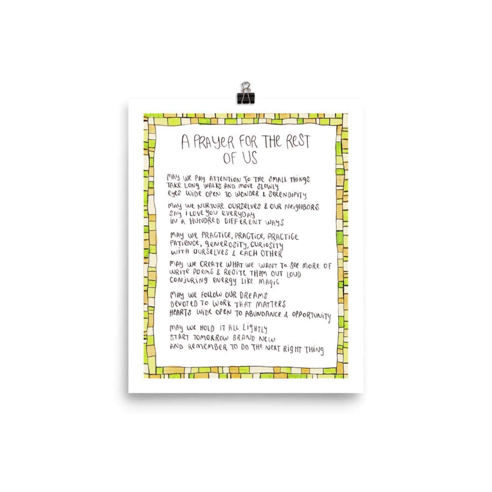 mockup print of a prayer for the rest of us from Sam Andrews Makes Etsy shop