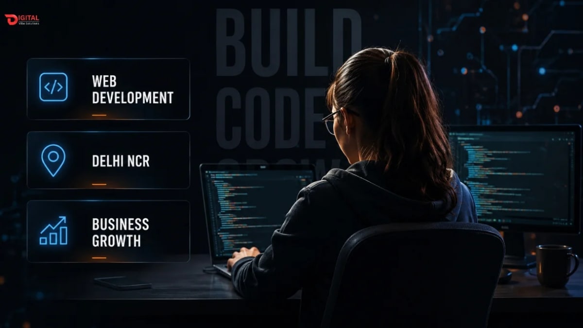 Web developer in Delhi NCR working on a custom business website project