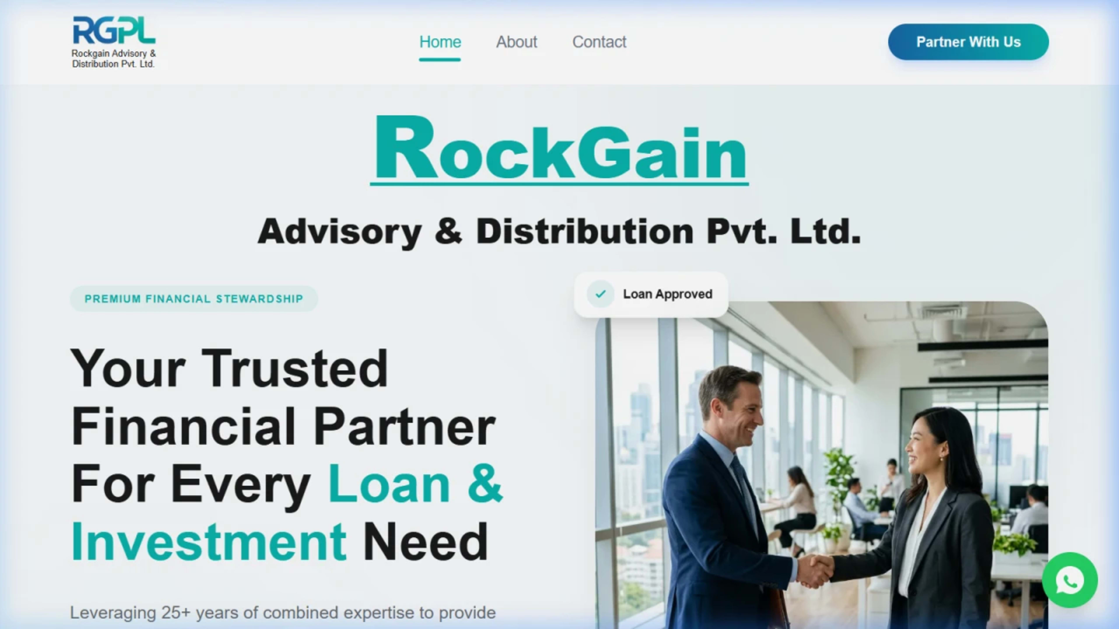 Industrial manufacturing B2B web development for Rock Gain Pvt Ltd showing technical resource hub.